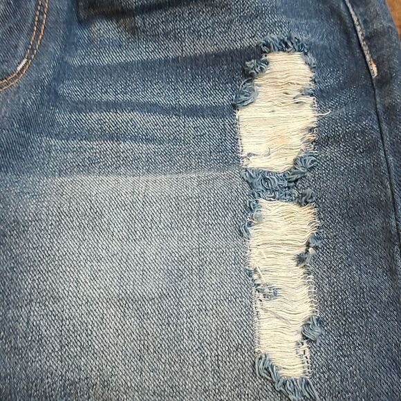 Jessica Simpson adorn high waist denim jean distressed skirt Sz 27 NWOT - Picture 7 of 7